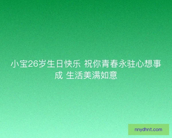 小宝26岁生日快乐 祝你青春永驻心想事成 生活美满如意